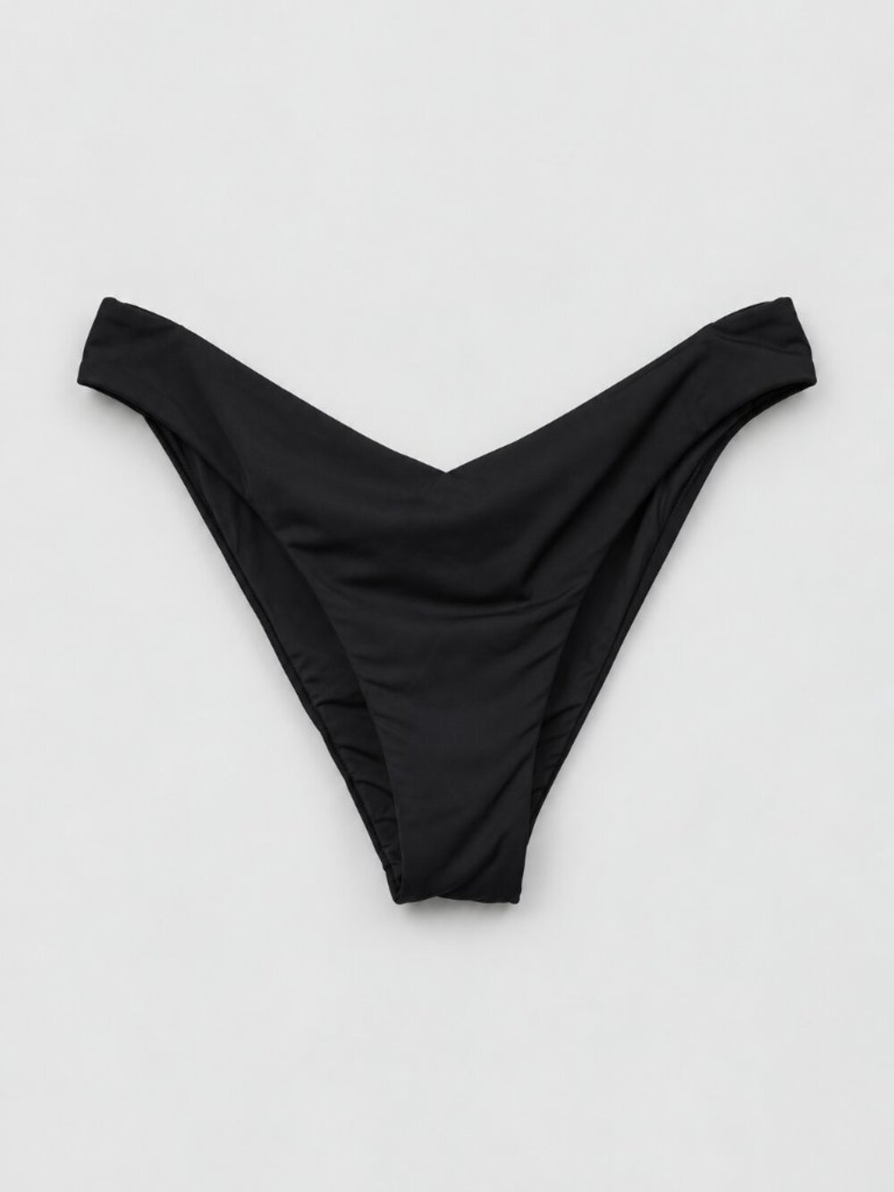 WeWoreWhat Delilah Bikini Bottoms Black Large Cheeky V-Front Swim Bottom